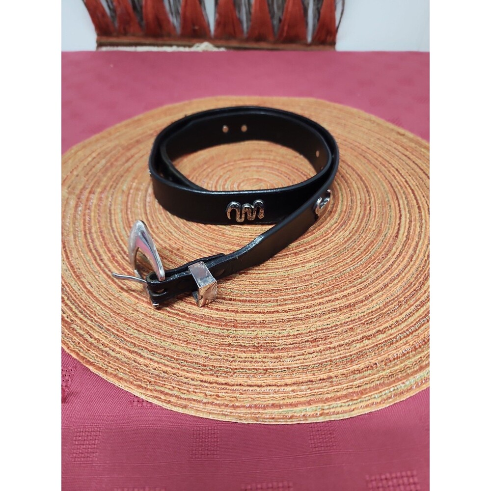 Vintage 1990 Silver Creek Concho Belt Nickel Plated Hardware Mens Size 36 USA